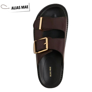 ALIAS MAE 여성용 하이 퀄리티 스웨이드 슬리퍼용 야외 레저 여름용 인쇄 기능이있는 편안한 사각 발가락 디자인 - Product Image 2