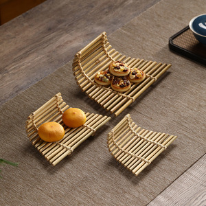 Luo's Bamboo Art Bamboo Tea <b>Mat</b> 3 Pcs Eco Friendly Oriental Design For Home Garden Hotel Restaurant - Product Image 1