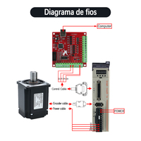 Kit Moteur Servo AC 400W 600W 750W 1000W 220V avec Encodeur 17 Bits, Pilote T3D et Câble RS485 pour Routeur CNC, Graveur, Tour - Stock Brésil
