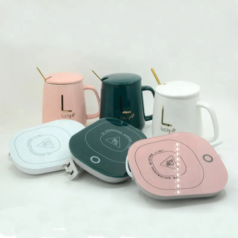 Taza de café portátil con USB, 15W, temperatura constante inteligente, 55 grados, calentador automático, para el hogar y la Oficina