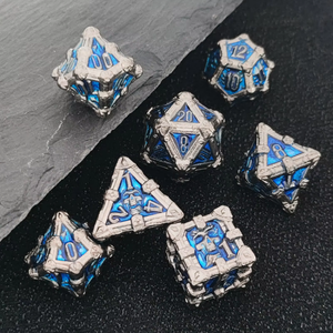 <span class=keywords><strong>Juego</strong></span> de Dados Poliédricos de Metal con Patrón de Calavera 3D, 7 Piezas, Resistentes, con Incrustaciones Verdes, para Juegos de Rol, DND, Dungeons and Dragons - Product Image 4