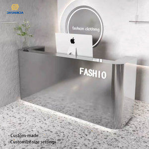 Balcão de Recepção Moderno Minimalista em Aço Inoxidável para Comércio, Mesa de Bar, Caixa, Salão de Beleza, Restaurante, Academia, Loja de Roupas - Product Image 5