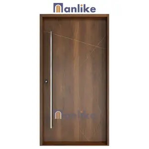 باب معدني أمامي مزدوج من Anlike باللون الأسود مقاس 36×80 مصنوع من الخشب والخشب الحديث مع لوحة جانبية من إنتاج الصين