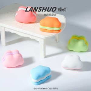Adornos de resina de dibujos animados de nubes y hamburguesas de Rainbow Candy Diy Creative Studio, mini accesorios de joyería para arte coleccionable - Product Image 4