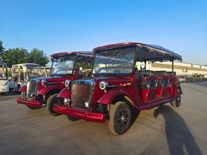 Coche Eléctrico Clásico Rojo de Turismo Más Vendido - Diseño Especial Antiguo con Tracción a las Cuatro Ruedas, 6-14 Asientos, Velocidad de 30-40 km/h - Product Image 4