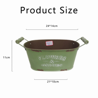 Seau en fer antique rétro paniers en étain jardinière vase à fleurs vintage conteneur de jardinage pot en zinc galvanisé en gros