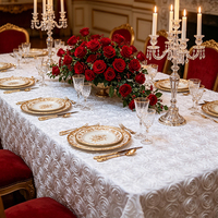 Nappe rectangulaire en ruban de satin brodé, élégante et décorative, pour hôtel, banquet de mariage, fête, événements