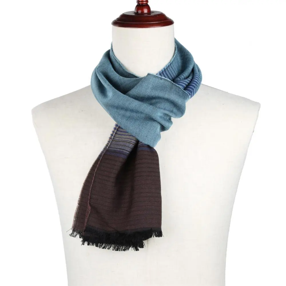 Мужской модный вискозный хлопковый вискозный шарф с начесом мягкий теплый зимний шарф