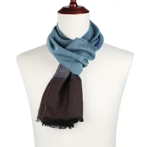 Men Fashion Viscose Cotton Rayon Scarf Brushed Soft Hadfeel Plain Winter Warm Scarf