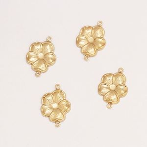 Connecteurs de fleurs remplies d'or véritable breloques de bijoux fins pour la fabrication de bracelets - Product Image 4