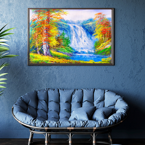 Toile <span class=keywords><strong>d</strong></span>'art sur le thème du <span class=keywords><strong>paysage</strong></span> fluvial <span class=keywords><strong>d</strong></span>'<span class=keywords><strong>automne</strong></span>, arbres <span class=keywords><strong>d</strong></span>'<span class=keywords><strong>automne</strong></span> vibrants, <span class=keywords><strong>d</strong></span>écoration murale pour salon, chambre à coucher, encadrée - Product Image 3