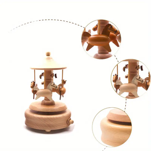 Venta caliente Carrusel de música de madera Cajas de diseño de tren Caja de 8 melodías de madera - Product Image 4