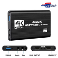 Carte de capture vidéo HDMI 4K, dispositif de capture audio-vidéo USB 3.0, adaptateur d'enregistrement HDMI vers USB pour diffusion en direct sur PC