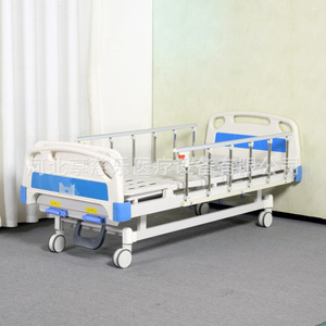 Cama Hospitalaria Manual Versátil con Doble Manivela y Soporte de Respaldo para Cuidado de Ancianos y Enfermería - Disfrute de la Felicidad - Product Image 1