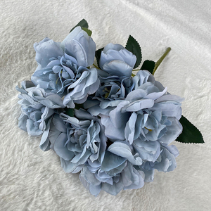Grande vendita venduto dalla fabbrica artificiale 7 teste bouquet di <span class=keywords><strong>rose</strong></span> di neve - Product Image 6
