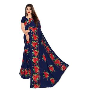 Nueva ropa informal atractiva y de tendencia, Sari estampado de seda con pieza de blusa, ropa de mujer india a bajo precio, Surat al por mayor. Prenda - Product Image 1