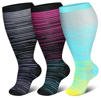 Nouvelles Chaussettes de Compression 100% Coton Imprimées 2026 – Respirantes, Anti-Transpiration, Mi-Mollet – Idéales pour le Sport, la Course, le Cyclisme et le Quotidien (Athlètes)