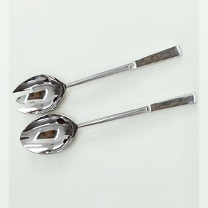 Designer Slim Bold End Stainless Steel Serving Utensil Food Serving with End Handle Enamel Design <b>Salad</b> Tools - Product Image 1