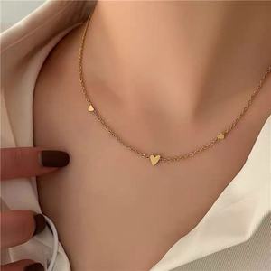 Collier Cœur Tendance en Acier Inoxydable Plaqué Or pour Femme, Vente en Gros, Bijoux de Mode Anti-ternissement - Product Image 3