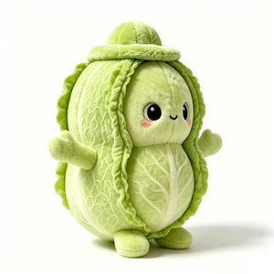 Peluche de lechuga personalizado, peluche de verdura, peluche de personaje de repollo verde, juguete de peluche con temática de comida - Product Image 1