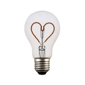 A forma di cuore lampadina a LED A60 2W decorativo colore interno Laser taglio e lampadina Edison