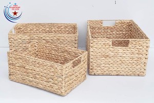 Conjunto de fábrica OEM 03 cestas de almacenamiento de agua de Jacinto de alta calidad bandejas de cocina más vendidas para alimentos uso doméstico en caja HECHO DE Vietnam - Product Image 4