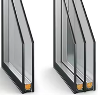 Verre trempé isolant de sécurité, tailles personnalisées disponibles, verre isolant et insonorisant pour portes, fenêtres et murs-rideaux.
