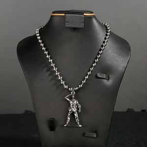 Collana con Ciondolo Ritratto <span class=keywords><strong>di</strong></span> Guerriero Personalizzato e Amante della Pace, in Acciaio Inossidabile, Stile Hip-hop, Non Sbiadisce - Product Image 3