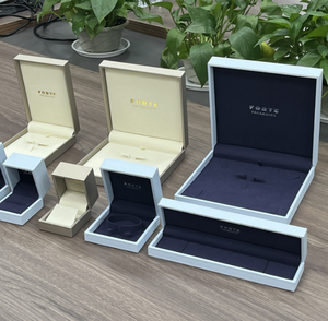 Forte bán buôn mới phong cách trang sức bao bì hộp Vòng đeo tay sang trọng màu xanh hải quân PU Vòng Vòng đeo tay da hộp đồ trang sức - Product Image 3