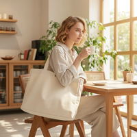 Sac fourre-tout en toile personnalisé en gros BFYS, sac de shopping en coton recyclable, sac à main publicitaire avec fermeture éclair et lettres pour supermarché et voyage