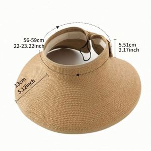 Sombreros de Paja para Mujer al por Mayor, Sombreros de Paja con Visera Ancha de 13 cm para el Sol, Ideales para la Playa en Verano - Product Image 2