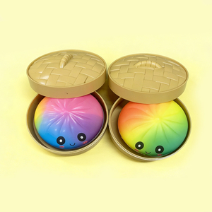 Wholesale Colorful Squishy Dumpling PU Smile Face Bun Mystery Box Blind Box <b>Squeeze</b> Toys 8.5CM Anxiety Relief for Kids & Adults - Product Image 4