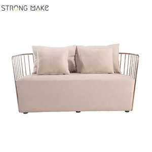 Venta de muebles de lujo de 2 plazas, patas de Metal, Salón sofá de la tela para la fiesta - Product Image 3