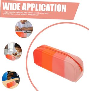 Silicone Zipper <b>Makeup</b> Bags Multi-functional Smell Proof Durable Cosmetic Bag for Women Pencil Pouch School Office Desktop - Product Image 4