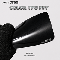 Film de protection de carrosserie automobile Speedmod Custom Santorini Noir Brillant Métallique à changement de couleur, auto-réparant et résistant aux UV en TPU