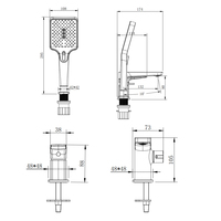 Robinet de baignoire de salle de bain à deux fonctions au design moderne pour lavabo évier ensemble de douche robinet de lavabo