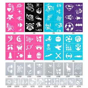 Pochoirs de <span class=keywords><strong>tatouage</strong></span> réutilisables autocollants GP en stock, pochoirs de <span class=keywords><strong>tatouage</strong></span> scintillants, modèles de peinture faciale, pochoir de <span class=keywords><strong>tatouage</strong></span> corporel, pochoir de henné - Product Image 2