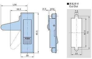 恒盛MS603锌合金扳机齐平扳机闩锁摆动手柄按钮柜电气面板锁 - Product Image 6