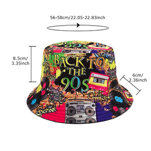 Landfond Outdoor pescatore cappello a secchiello doppio lato stile <span class=keywords><strong>leone</strong></span> <span class=keywords><strong>Rasta</strong></span> con stampa <span class=keywords><strong>di</strong></span> cartoni animati Denim & flanella Terry per la pesca - Product Image 5