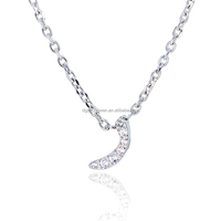 Personalizado deslustre libre 18K chapado en oro de acero inoxidable circonitas cúbicas árabe inicial letra collar nombre Collar para mujer
