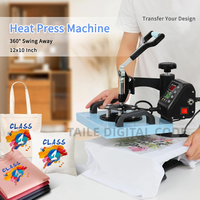 Presse à chaud 12x10 pouces, presse à transfert par sublimation à coquille, chauffe rapidement, presse à chaud pour vinyle pour t-shirts, sacs, tapis, puzzles