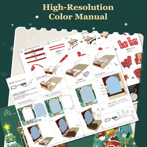 Kit de Manualidades de Madera para Rincón de Lectura Navideño, Casa en Miniatura 3D <span class=keywords><strong>con</strong></span> Luz LED, Pueblo Nevado, Inserto para Estantería, Rompecabezas, Regalo para Adultos - Product Image 6