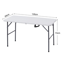 Table pliante en polyéthylène Z-120 de 12 mètres pour le camping en plein air, les marchés nocturnes, l'utilisation domestique, portable avec poignée de transport