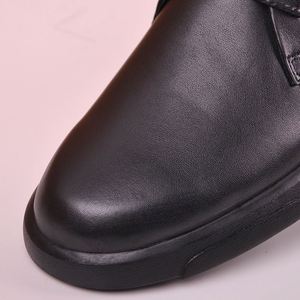 Chaussures en cuir décontractées pour hommes grandes tailles, en cuir véritable de première qualité, semelle souple et confortable, légèrement rehaussées, à lacets, polyvalentes, simples, hiver, avec bouton - Product Image 3