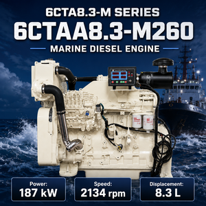 Motore Diesel Marino CUMS 6CTAA8.3-M260, 187 kW 254 CV 2134 Giri/min, 6 Cilindri Turbocompressi con Postrefrigerazione per Pescherecci - Product Image 1