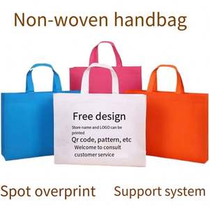 Custom Large Cherry Blossom <b>pink</b> Horizontal Version Reusable Water-covered Non-woven Shopping <b>Bag</b> - Product Image 6