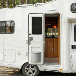 Pare-soleil pour fenêtre de camping-car HOMFUL, fixation magnétique ou à crochets et boucles, isolation <span class=keywords><strong>4</strong></span> couches, protection UV, tapis de fenêtre noir - Product Image 6
