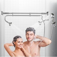 Système de Douche Double en Acier Inoxydable Réglable OEM ODM avec Jet de Pluie, Pulvérisation Douce, Barre Coulissante et Douchette à Main pour Salle de Bain 2 Personnes