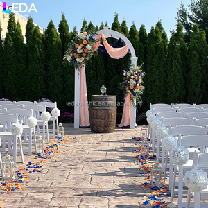 Fondo arqueado tridimensional de doble capa de acrílico blanco de alta calidad LEDA para decoraciones de bodas, fiestas y banquetes - Product Image 1