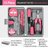 Caja de Herramientas Multifuncional de Acero al Carbono de Alta Calidad para el Hogar, Juego de Herramientas de Reparación Manual con Estuche Rígido
